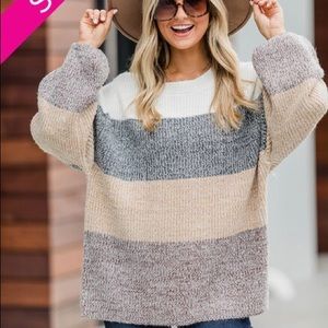 Pink Lily Lost In This Moment Colorblock Sweater